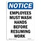 Signmission OSHA Employees Must Sanitize Hands Before Handling 18inX12in Peel & Stick Graphic, RD-1218-L-11965 OS-NS-RD-1218-L-11965 - alternate 1